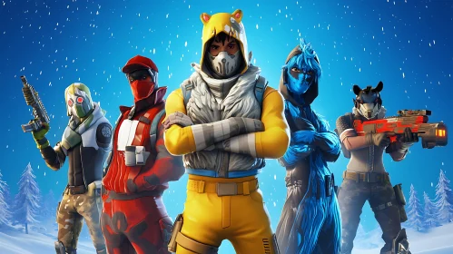 Fortnite Characters in Winter Landscape