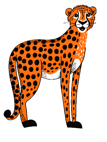 Cartoon Cheetah Vector Illustration for T-shirt Design POD Design