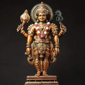 Ornate Sculpture of Hindu God