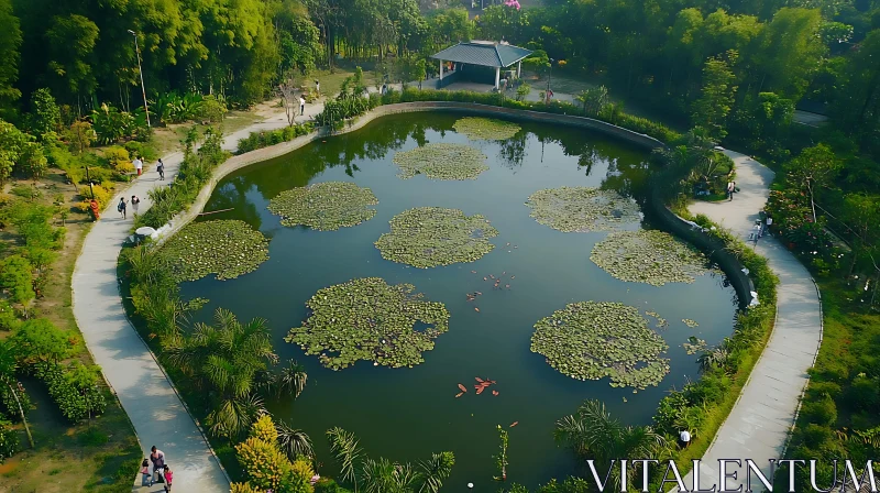 AI ART Lily Pad Pond in Green Park