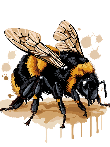 POD Design Realistic Bumblebee Illustration in Nature