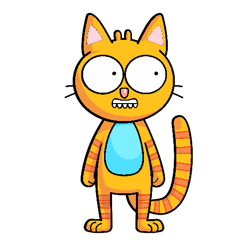 POD Design Surprised Cartoon Cat Illustration