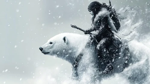 Fantasy Arctic Warrior on Polar Bear