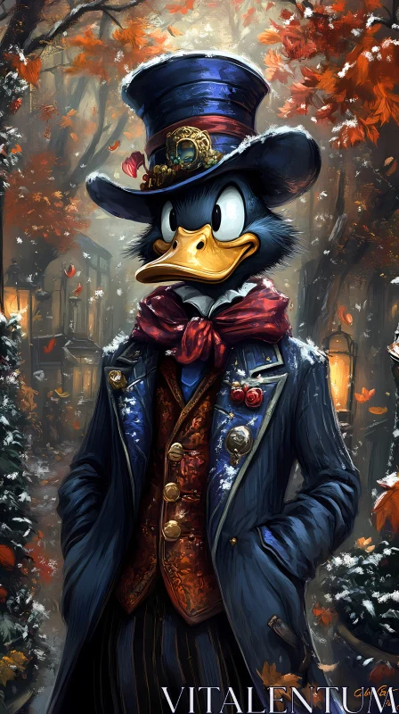 Anthropomorphic Duck in Steampunk AI Image