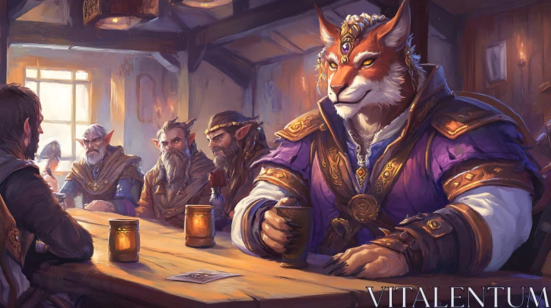 AI ART Tavern Tales with Anthropomorphic Fox