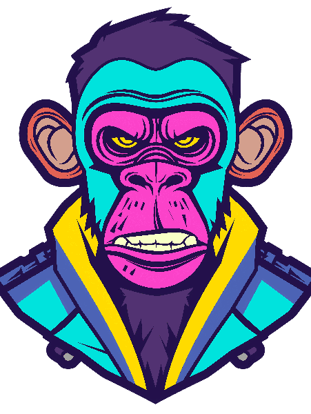 POD Design Vibrant Monkey Graphic for Apparel