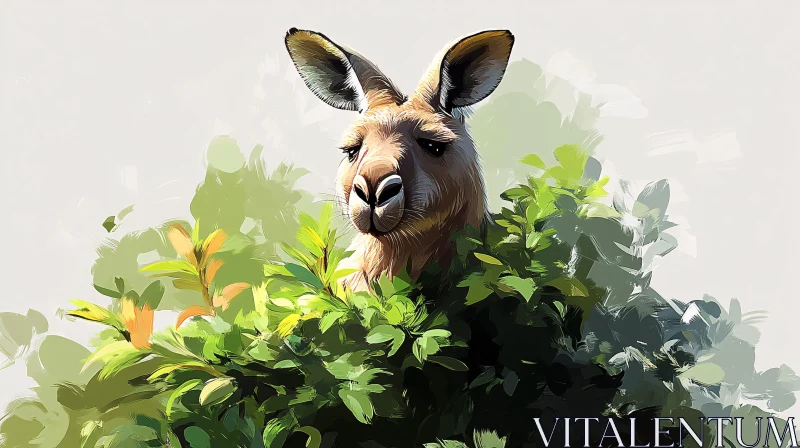 Wildlife Art with a Kangaroo AI Image