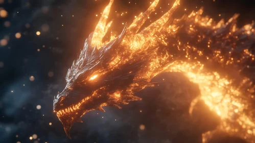 Dragon engulfed in flames