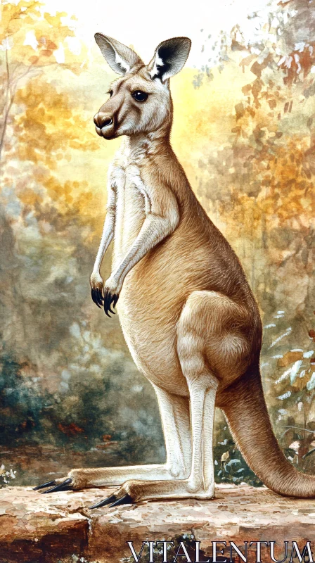 Kangaroo in its Natural Habitat AI Image