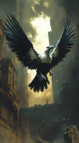 Majestic Eagle in Urban Ruins