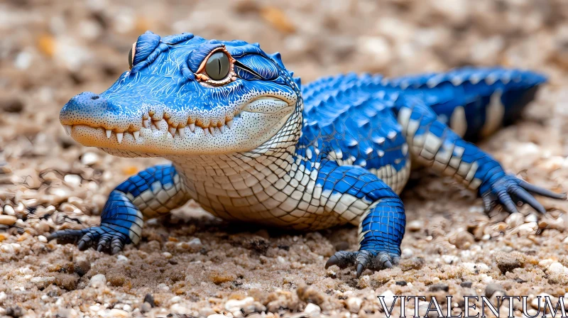 Unique Blue Alligator AI Image