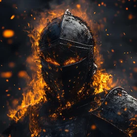Knight Ablaze: A Fiery Warrior Portrait