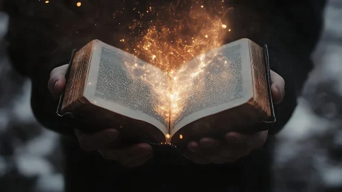Hands Holding an Enchanted Book