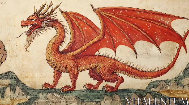 AI ART Medieval Dragon Illustration