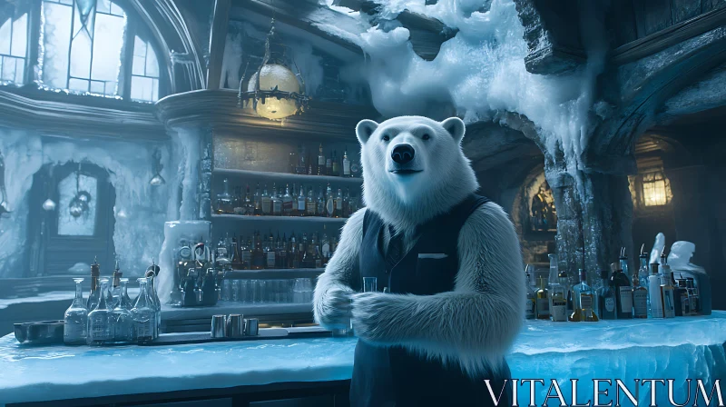 AI ART Icy Mixology: A Polar Bear's Tale