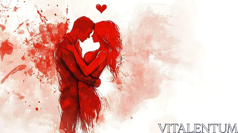 AI ART Red Hues of Love and Affection