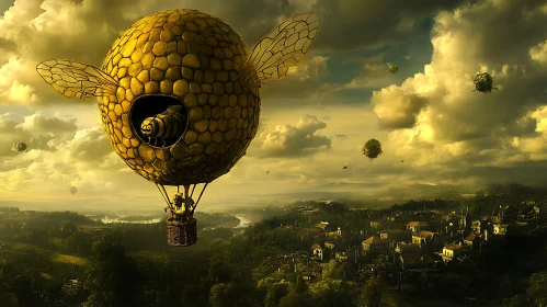 Surreal Bee Airship Adventure