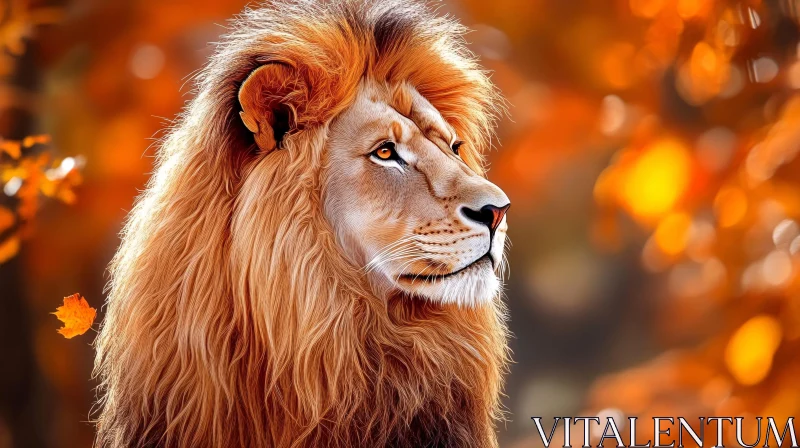 AI ART Autumnal Majesty: A Lion's Portrait