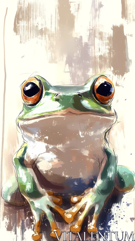 AI ART Expressive Frog Portrait Art