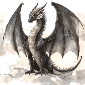 Dragon Perched on Clouds Art