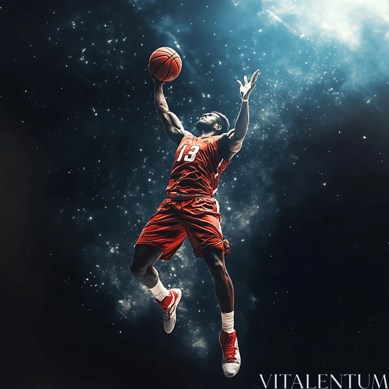 Athlete Basketball Jump AI Image