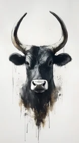 Bold Abstract Bull Artwork