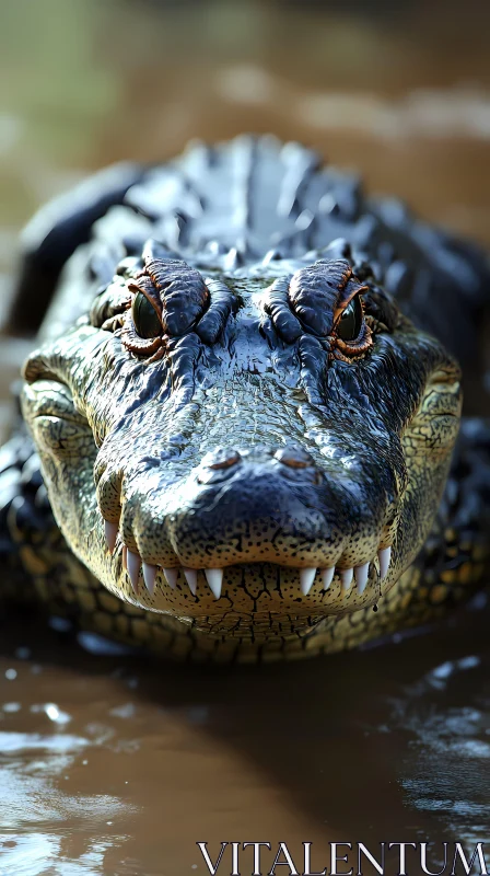 Alligator in Muddy Waters AI Image