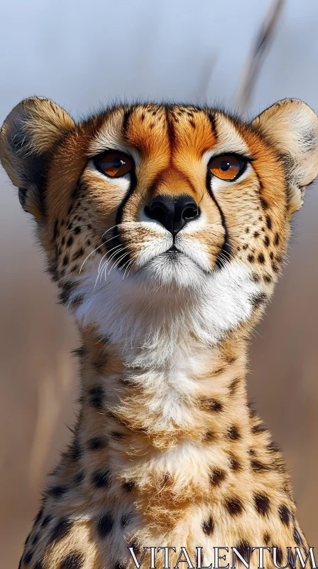 Cheetah Close-Up in Nature AI Image