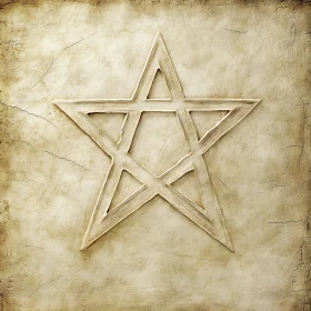 Pentagram Symbol on Aged Surface