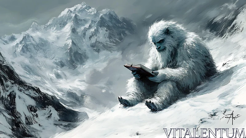 AI ART Abominable Snowman's Literary Escape