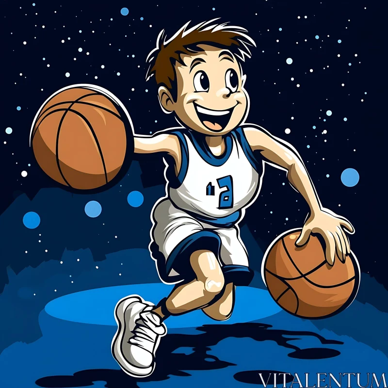 Basketball Cartoon Character AI Image