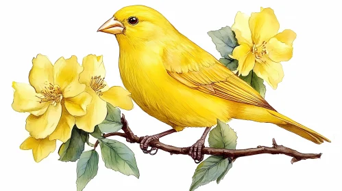 Bird and Flowers Artwork