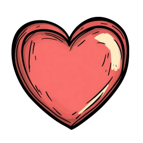 Stylized Red Heart Graphic