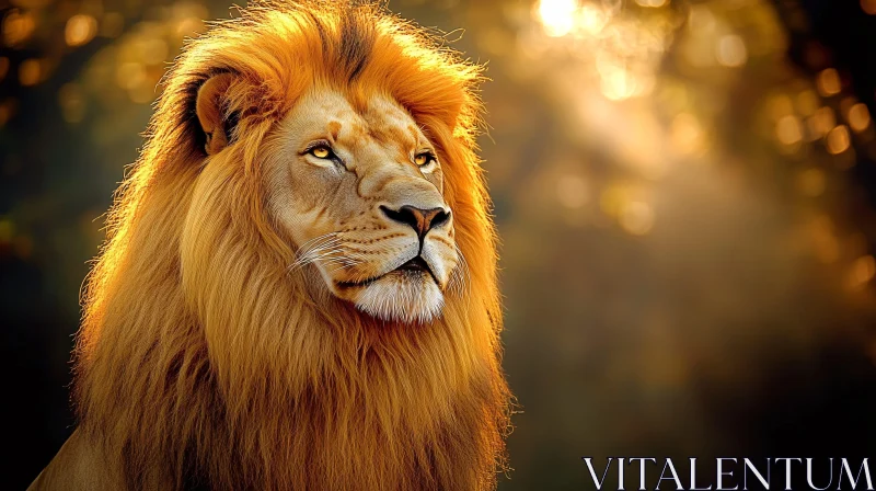 AI ART Sunlit Lion Portrait