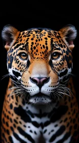 Detailed Jaguar Face Close-up