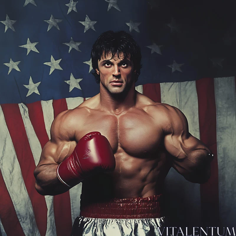 AI ART Patriotic Boxer Portrait