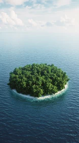 Tranquil Green Island Amidst Blue Waters