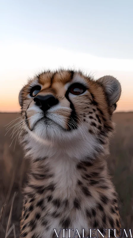 Young Cheetah in the Wild AI Image