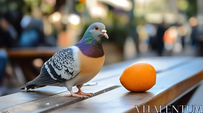 AI ART Pigeon with Citrus Fruit