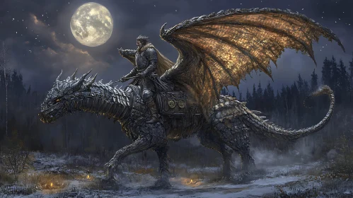 Dragon Rider at Night