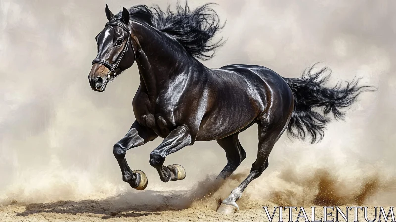 AI ART Powerful Gallop of a Stallion