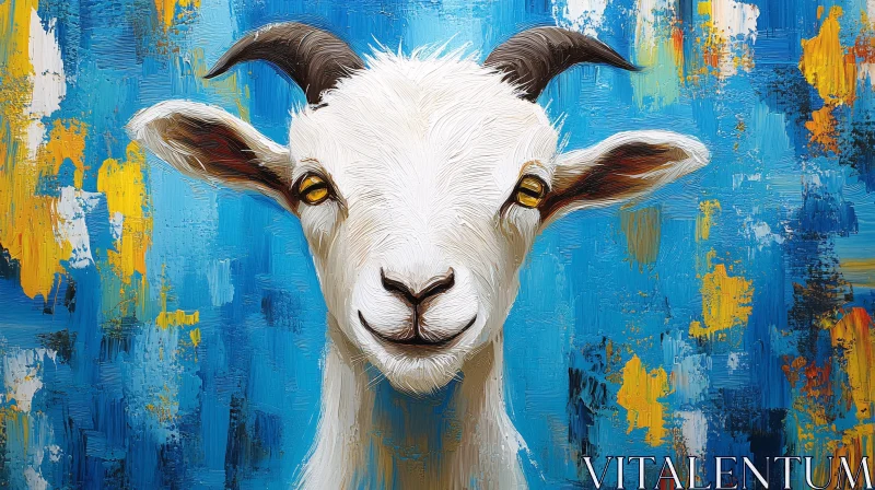 Colorful Expressionist Goat Art AI Image