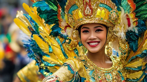 Woman with Feathers and Gold