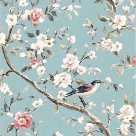 Nature's Harmony: Bird and Blossoms