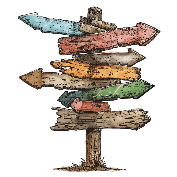 Rustic Multi-Directional Signpost T-Shirt Design POD Design