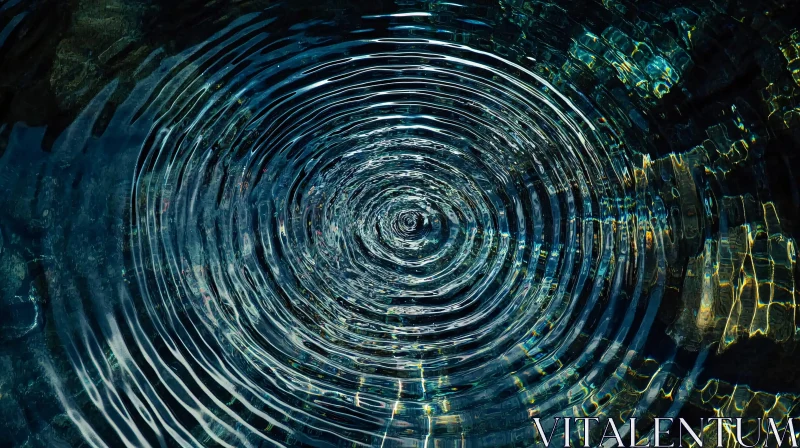 AI ART Concentric Water Ripples and Reflections