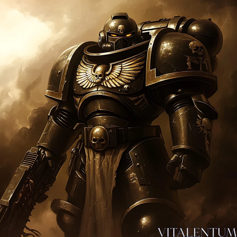 AI ART Imposing Sci-Fi Warrior in Armor