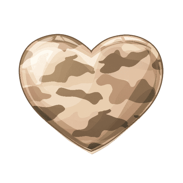 POD Design Camouflage Heart Fashion Tee