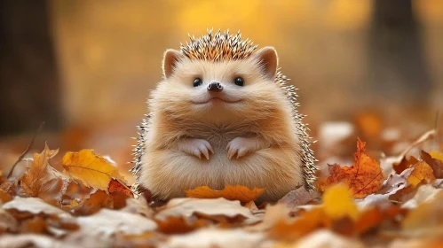 Hedgehog Amongst Autumn Foliage