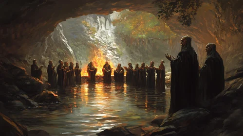 Monastic Order Ceremony in Cave